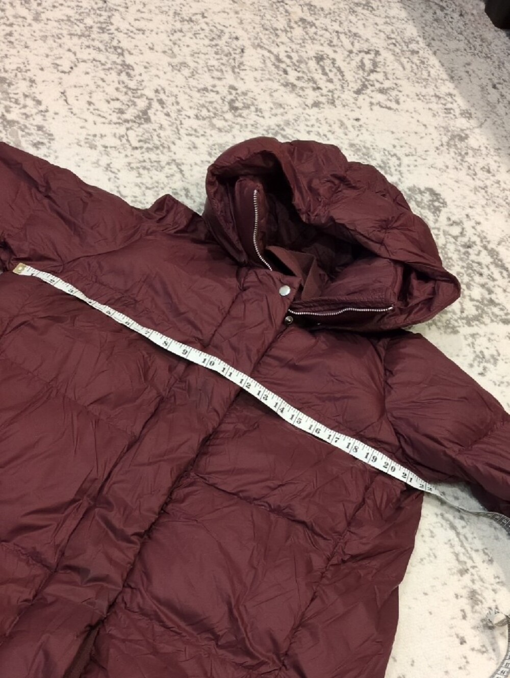 Banana Republic Hooded Puffer Jacket - Burgundy S - Picture 3 of 4